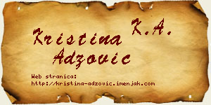 Kristina Adžović vizit kartica